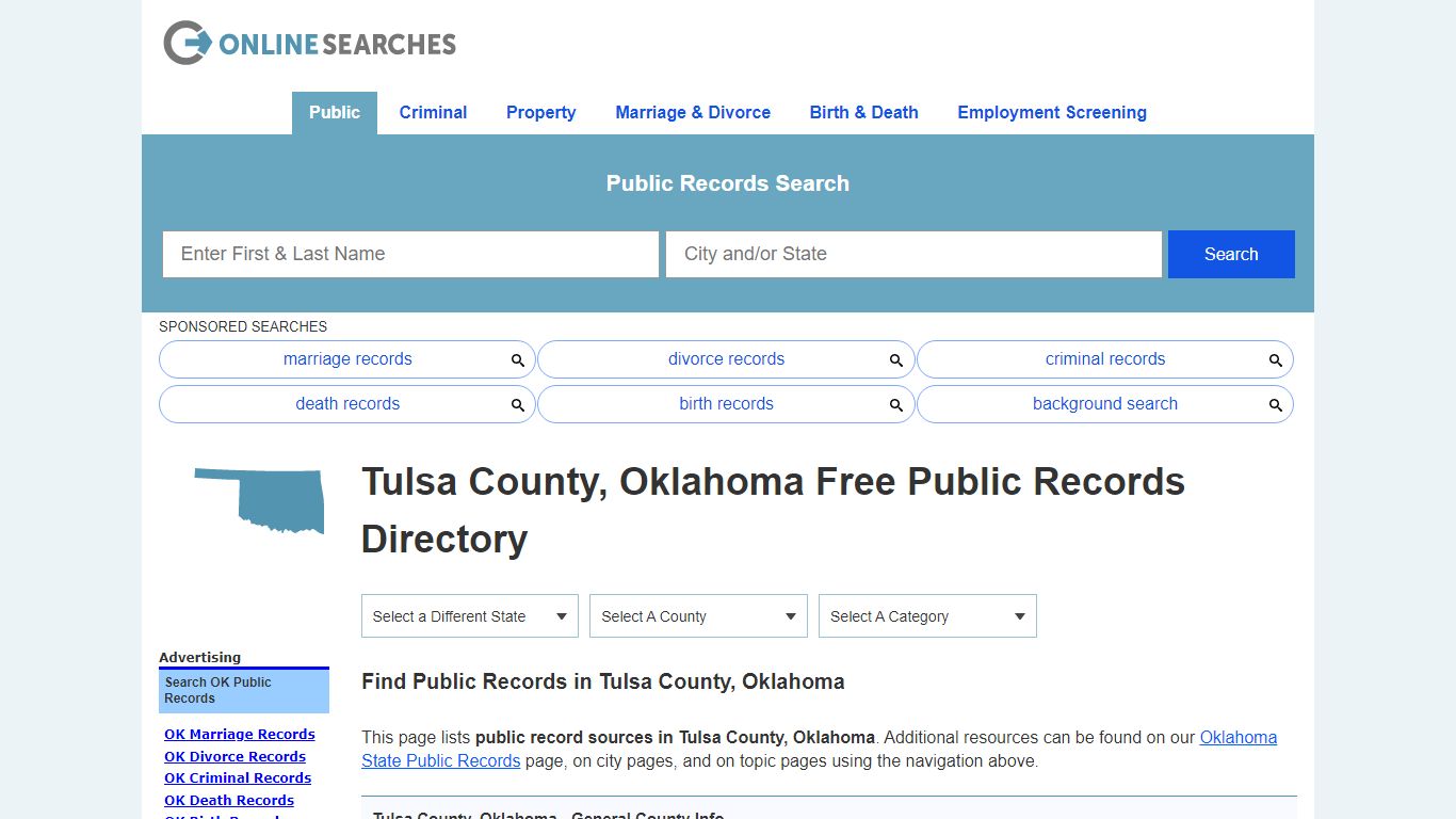 Tulsa County, Oklahoma Public Records Directory